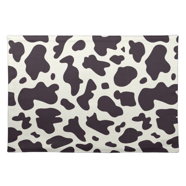 Black and White Cow Pattern Print  Cloth Placemat (Front)