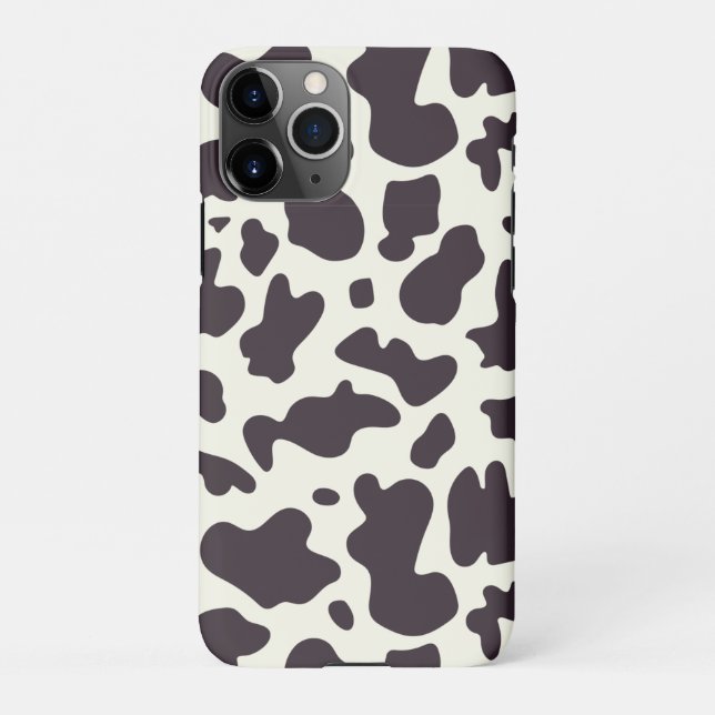 Black and White Cow Pattern Print iPhone Case (Back)