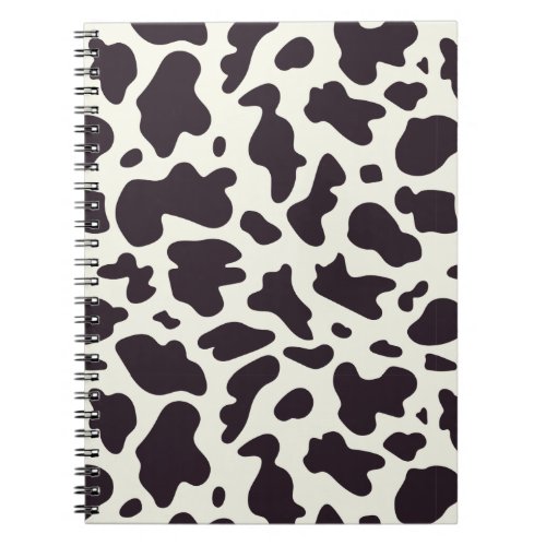 Black and White Cow Pattern Print Notebook