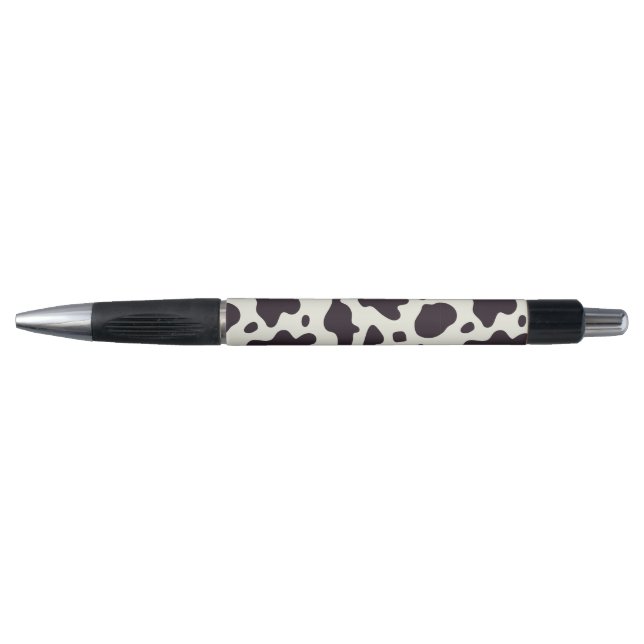 Black and White Cow Pattern Print Pen (Front)