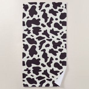 Black and White Cow Pattern Print Shower Curtain Beach Towel