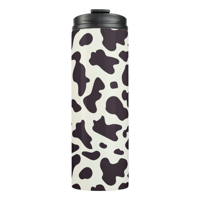 Black and White Cow Pattern Print  Thermal Tumbler (Front)