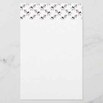 Black And White Cow Pattern. Stationery by Animal_Art_By_Ali at Zazzle
