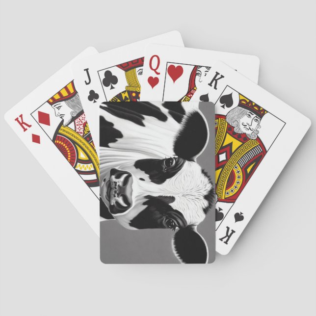Black and White Cow Poker Cards (Back)