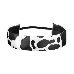 Black and White Cow Print Athletic Headband