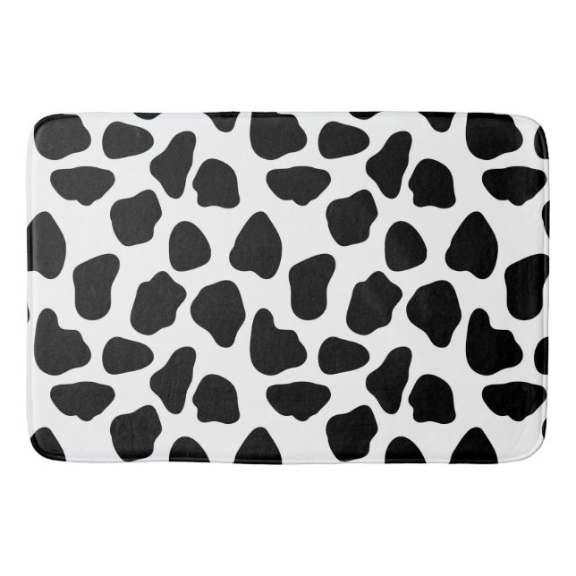 Black And White Cow Print Bath Mat (Front)
