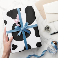 Black And White Cow Spots Fur Print Wrapping Paper