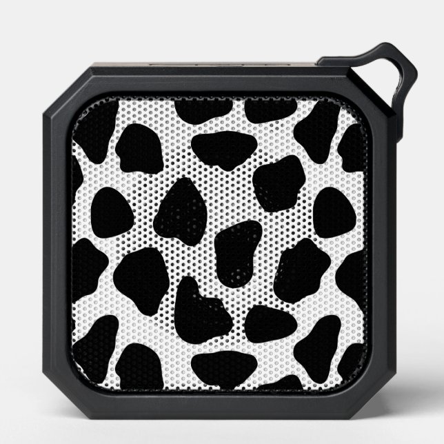 Black And White Cow Print Bluetooth Speaker (Front)