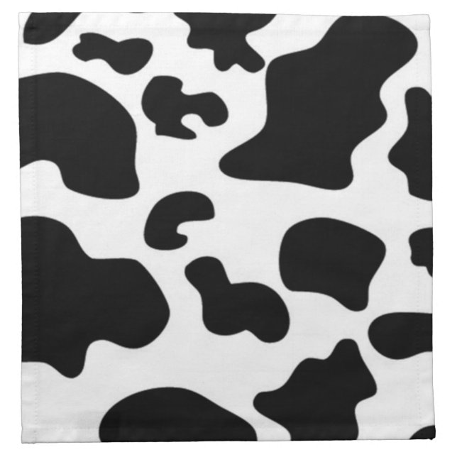 Black and White Cow print Cloth Napkin (Front)