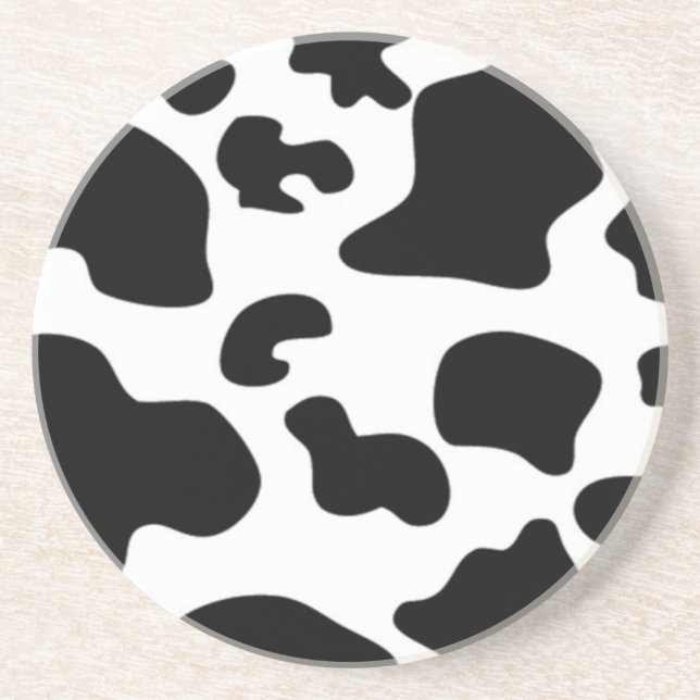 Black and White Cow print Coaster (Front)