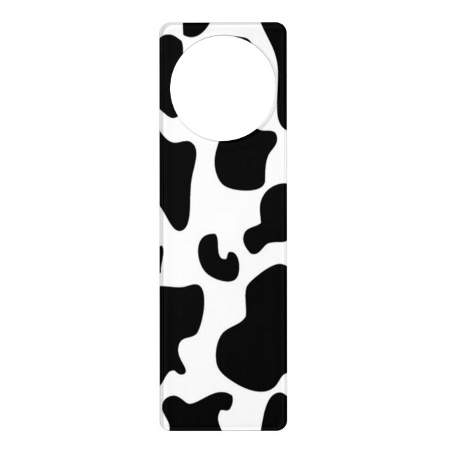 Black and White Cow print Door Hanger (Front)