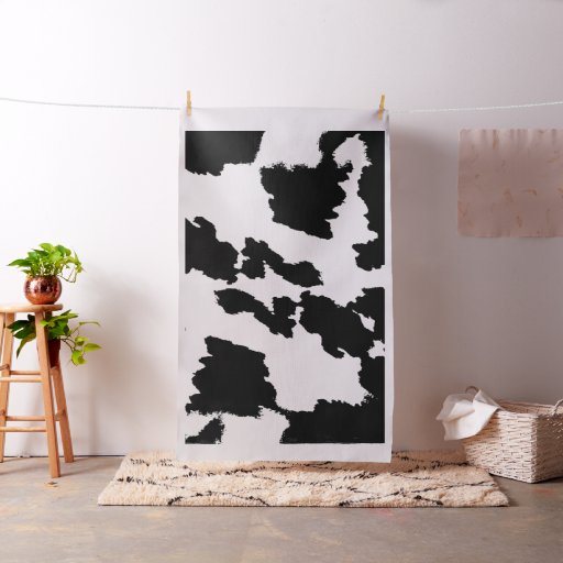 Black and White Cow Print Fabric