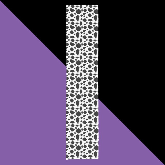 Black and White Cow Print Farmhouse Short Table Runner (A table runner with a black and white cow pattern)