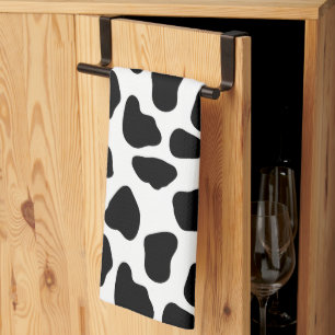 Black And White Cow Print Kitchen Towel