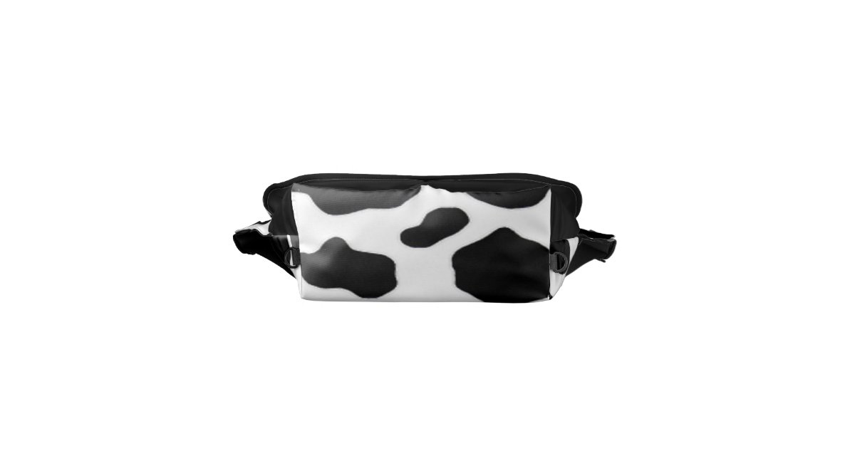 black and white cow print messenger bag | Zazzle