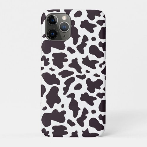Black and White Cow Print Minimal modern iPhone 11 Pro Case
