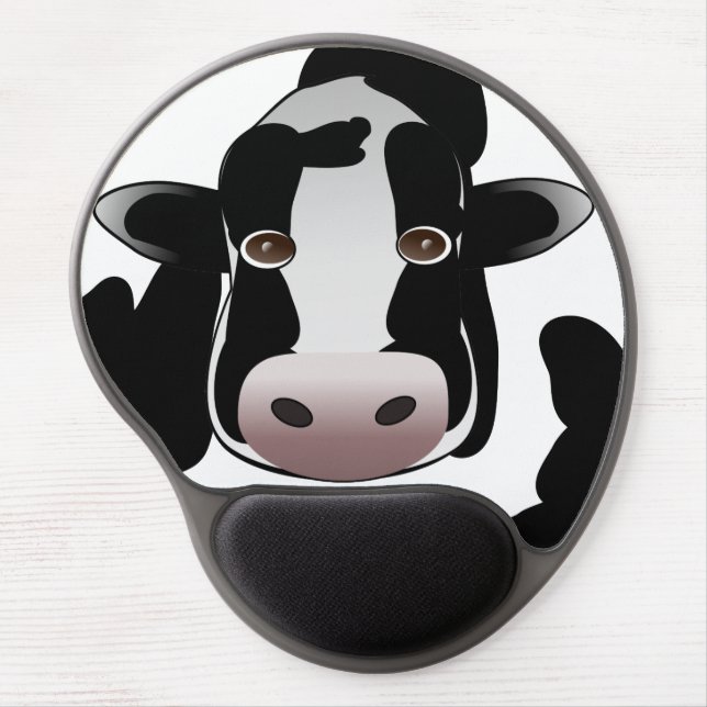 Black and White Cow Print Mouse Pad (Front)