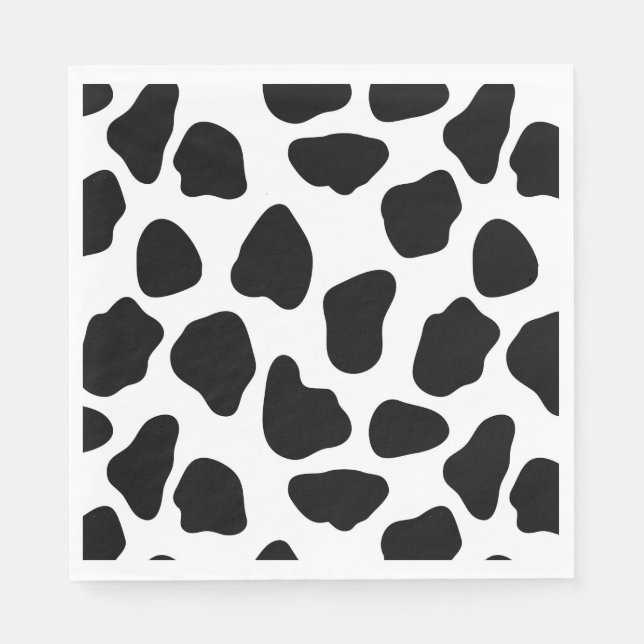 Black And White Cow Print Napkins (Front)