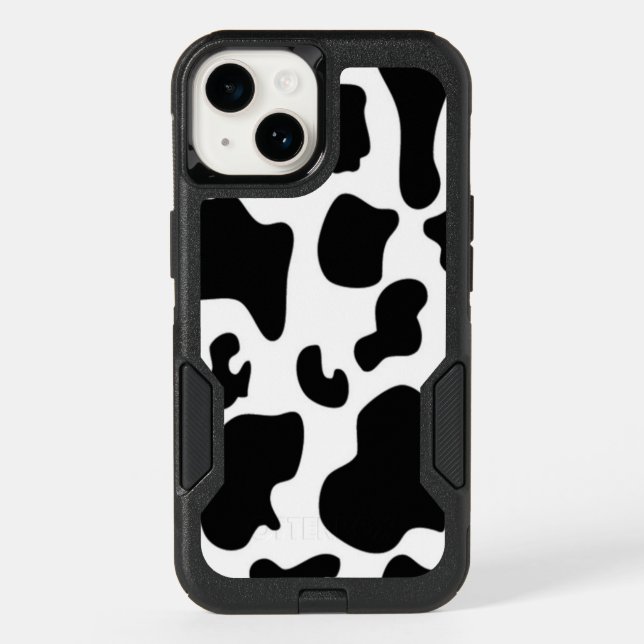 Black and White Cow print Otterbox iPhone Case (Back)