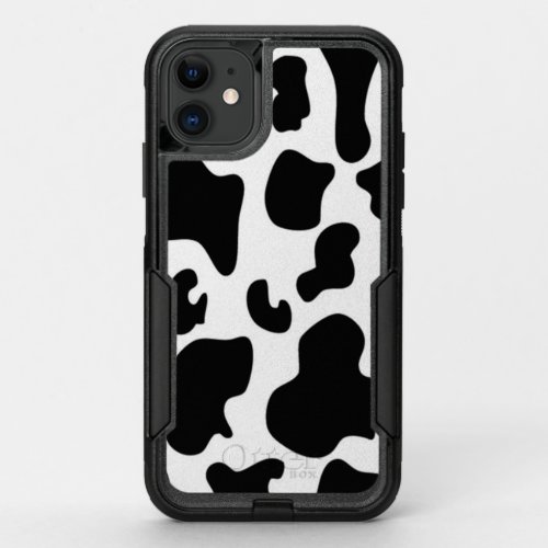 Black and White Cow print OtterBox Commuter iPhone 11 Case