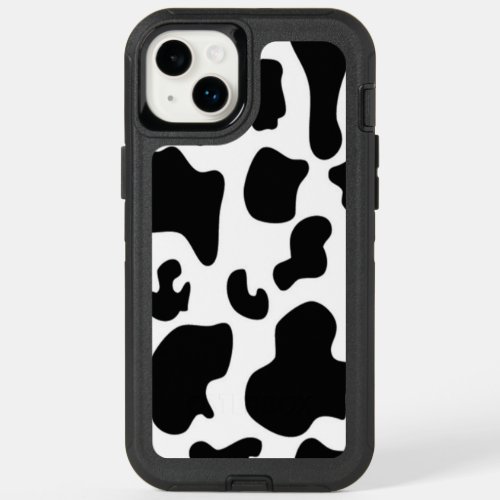 Black and White Cow print OtterBox iPhone 14 Plus Case