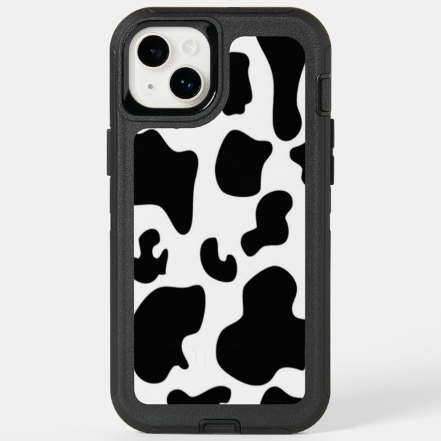 Black and White Cow print Otterbox iPhone Case (Back)