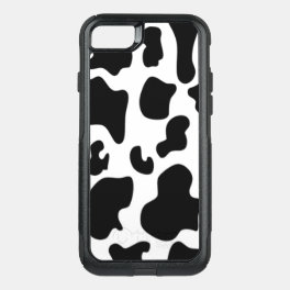 Black and White Cow print OtterBox Commuter iPhone SE/8/7 Case