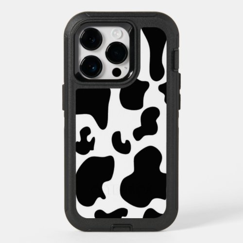 Black and White Cow print OtterBox iPhone 14 Pro Case