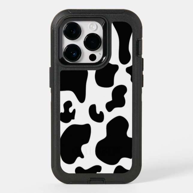 Black and White Cow print Otterbox iPhone Case (Back)