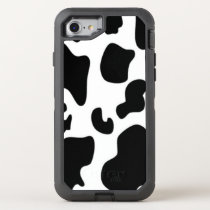 Black and White Cow print OtterBox Defender iPhone SE/8/7 Case