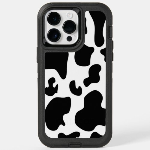 Black and White Cow print OtterBox iPhone 14 Pro Max Case
