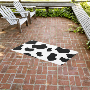 Black and white Cow Print Outdoor Rug