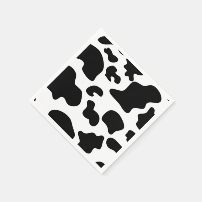 Black and White Cow print Paper Napkins (Corner)