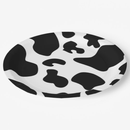 Black and White Cow print Paper Plates