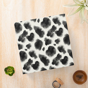 Black and White Cow Print Pattern 3 Ring Binder
