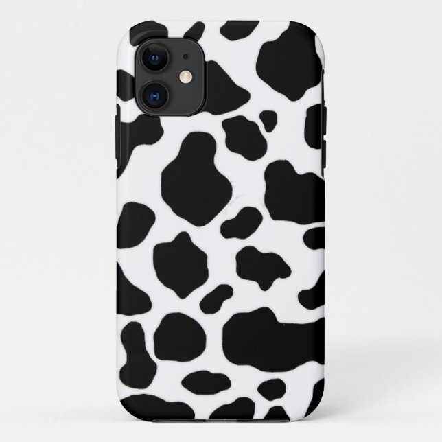 black and white cow print pattern Case-Mate iPhone case (Back)