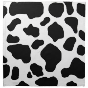 black and white cow print pattern cloth napkin