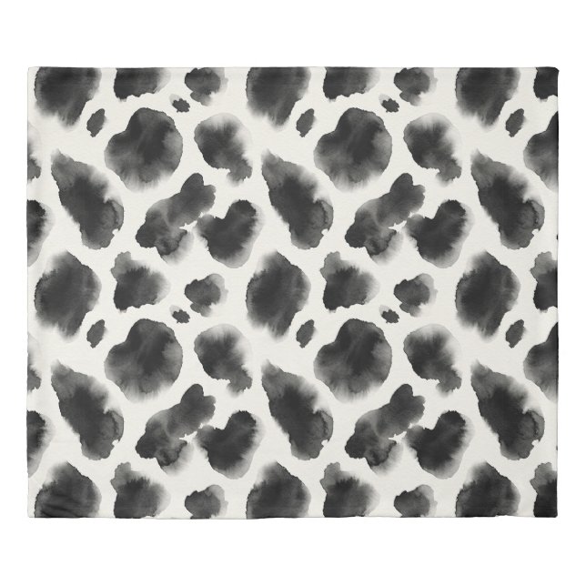 Black and White Cow Print Pattern Duvet Cover (Front)