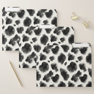 Black and White Cow Print Pattern File Folder