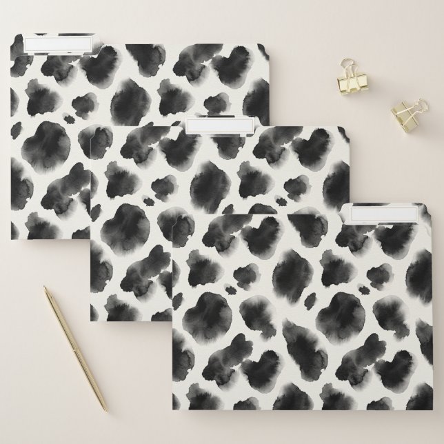 Black and White Cow Print Pattern File Folder (Set)