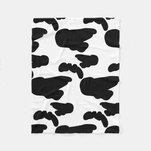 Black and white Cow Print Pattern Fleece Blanket