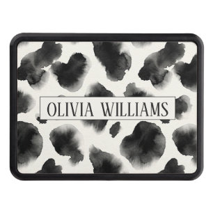 Black and White Cow Print Pattern Hitch Cover