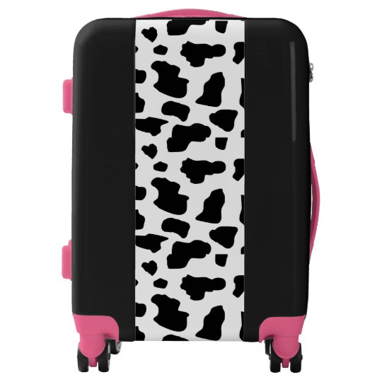 Black and White Cow Print Pattern luggage suitcase