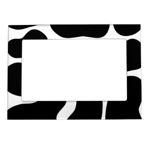 Black and White Cow Print Pattern. Magnetic Photo Frame