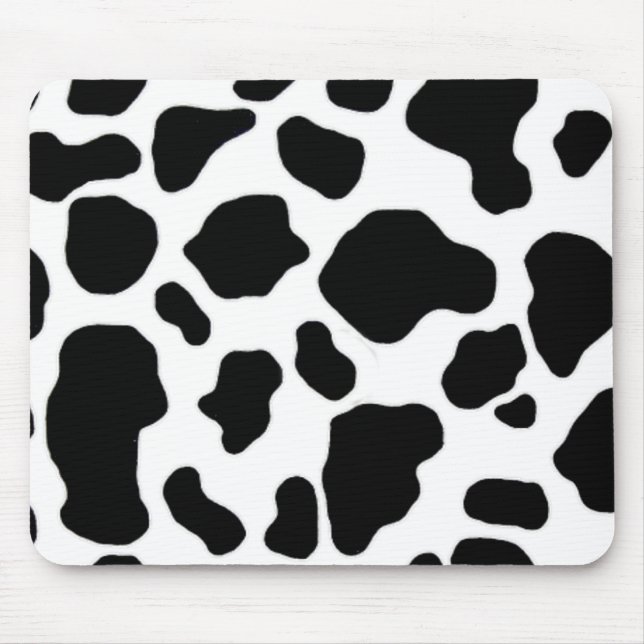 black and white cow print pattern mouse pad (Front)