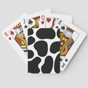 Black and White Cow Print Pattern. Poker Cards