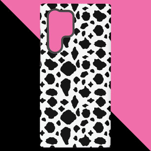 Black and White Cow Print Pattern Spots Samsung Galaxy S22 Ultra Case