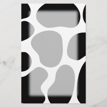 Black And White Cow Print Pattern. Stationery by Graphics_By_Metarla at Zazzle