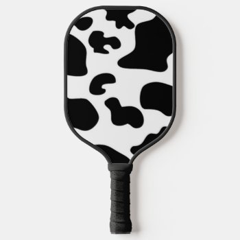 Black And White Cow Print Pickleball Paddle by optionstrader at Zazzle