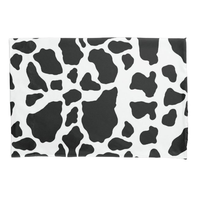 Black and White Cow Print Pillow Case (Front)